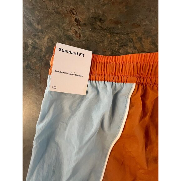 Nike Mens Standard Fit Mesh-Lined Athletic Shorts Large Orange & Light Blue - Picture 3 of 9